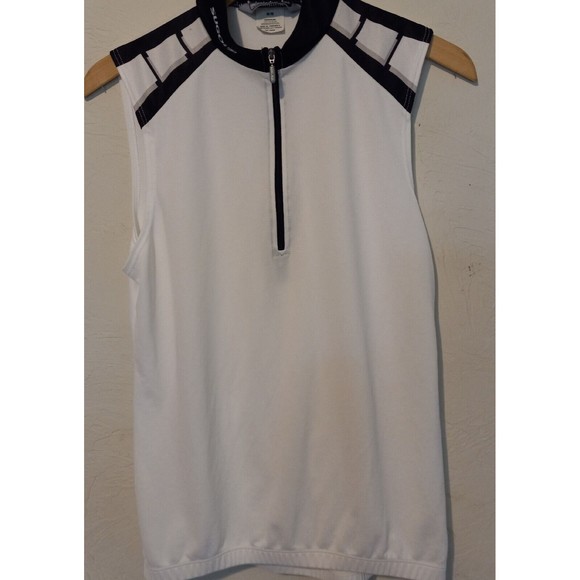 Sugoi Cycling Jersey Women's M White Sleeveless 1/4 Zip Pullover Rear Pocket - Picture 1 of 8